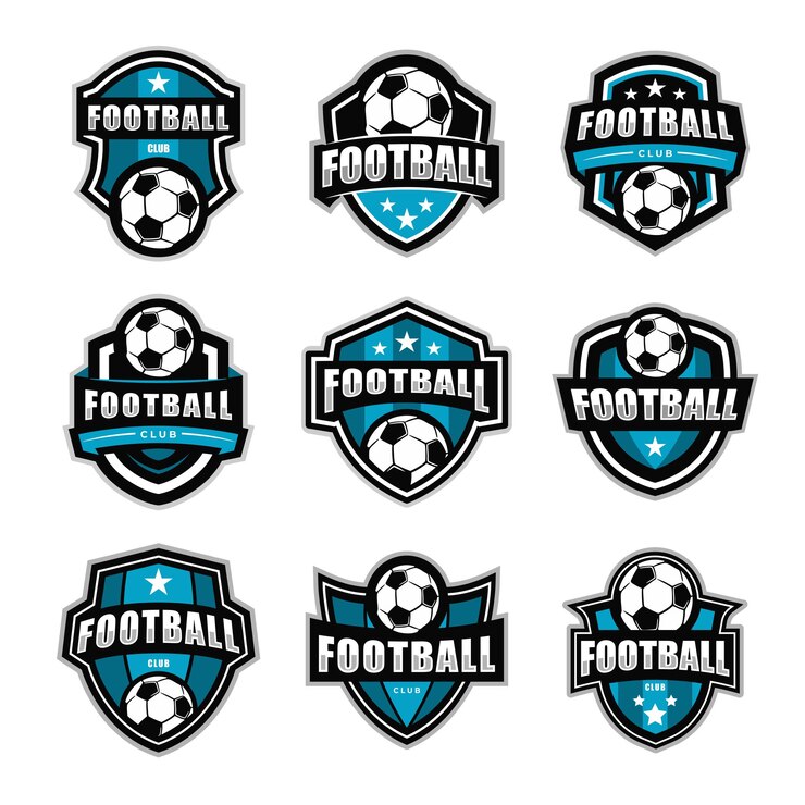Vetor conjunto de modelos vetoriais de logotipo de clubes de futebol