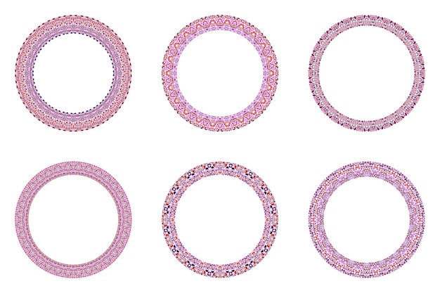 Conjunto de molduras circulares florais geométricas abstratas