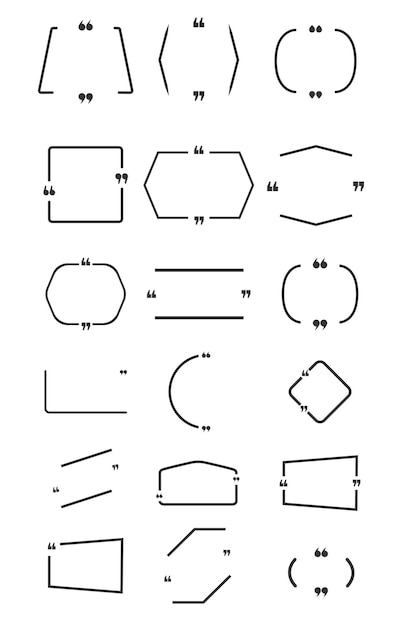 Conjunto de molduras para citações de texto de comentário de bolha