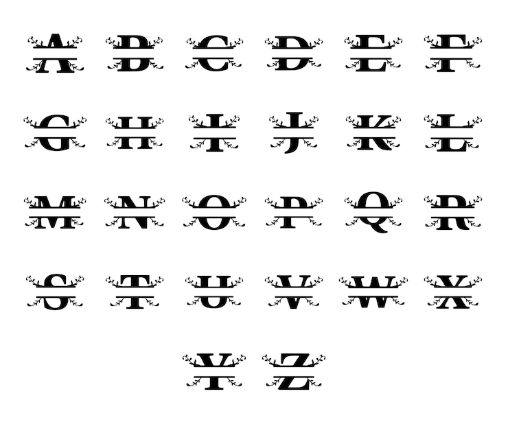 Vetor conjunto de monograma de nome de letras florais. design de tipografia vetorial