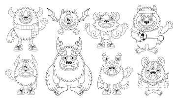 Desenhos de monstro fofo da besta do mar para colorir