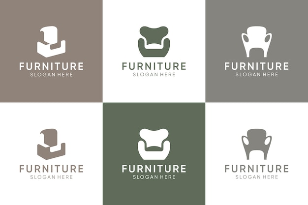 Vetor conjunto de móveis elegantes inspiração criativa e moderna de design de logotipo