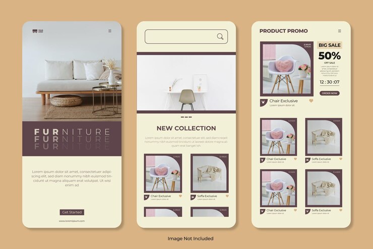 Conjunto de móveis modernos de ui móvel