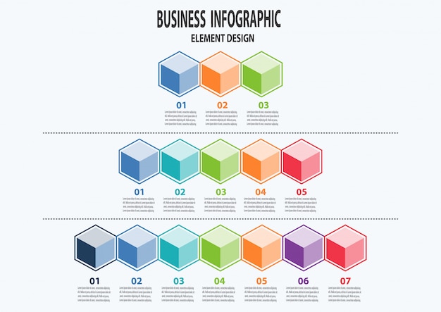 Conjunto de negócios infográfico pode ser usado para layout de fluxo de trabalho, diagrama, peças, etapas