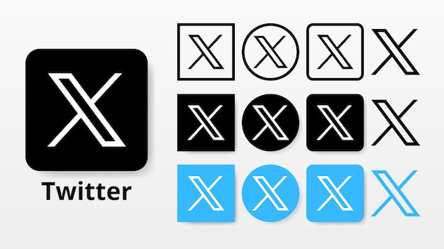 Vetor conjunto de novo logotipo do twitter x ícones do twitter twitter x logotipo
