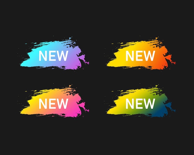 Conjunto de novos banners coloridos. novo modelo de banner. novas pinceladas. vetor eps10.