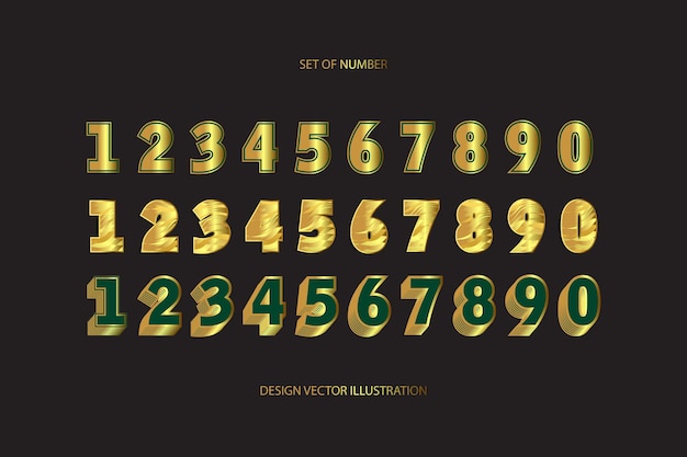 Conjunto de numerais estilizados de arte em estilo moderno