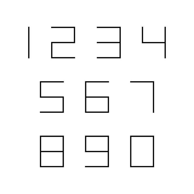 Vetor conjunto de números com elementos de design de tipografia preto
