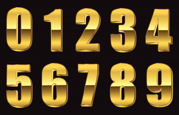 Conjunto de números de luxo dourado