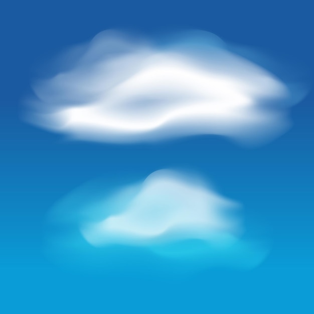 Conjunto de nuvens brancas diferentes