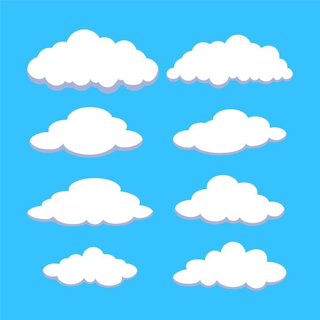 Conjunto de nuvens de desenho animado