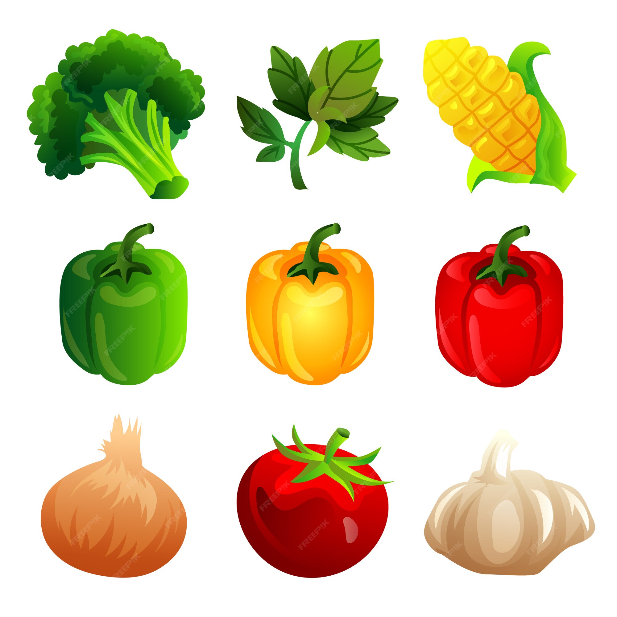 Composição Plana Dos Vegetais Dos Desenhos Animados Royalty Free SVG,  Cliparts, Vetores, e Ilustrações Stock. Image 191724393