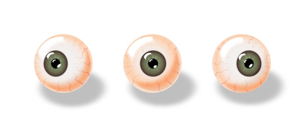 Conjunto de olhos realistas com vetor de direção de olhar diferente