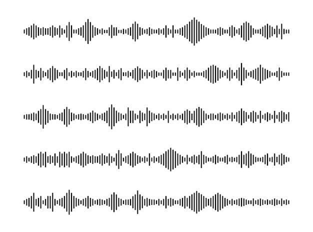 Conjunto de ondas sonoras ondas de áudio para mensagens de voz