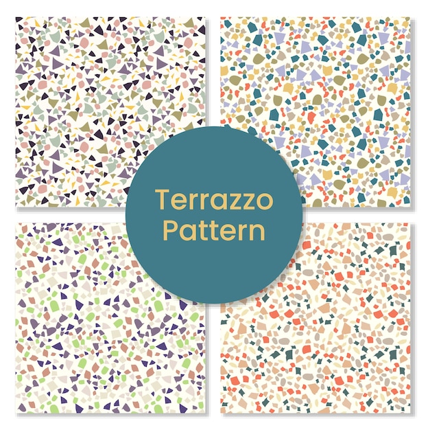 Conjunto de padrão de granito terrazzo.