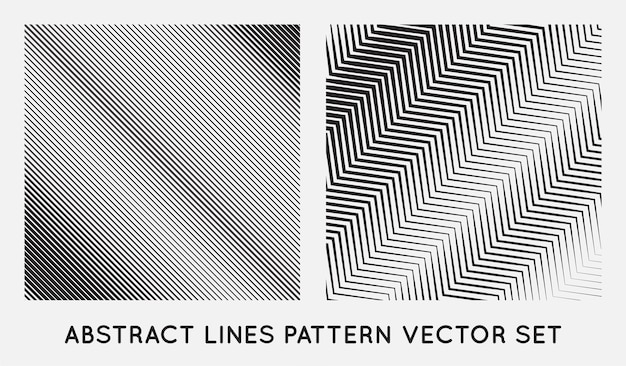 Conjunto de padrão de linhas nervosas oblíquas diagonais em vetor