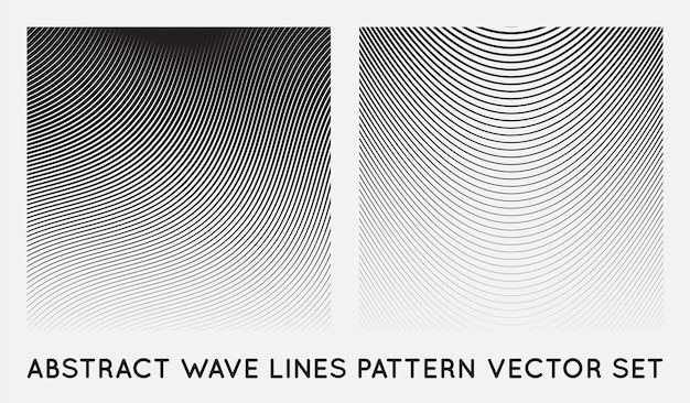 Conjunto de padrão de linhas suaves oblíquas de onda em vetor
