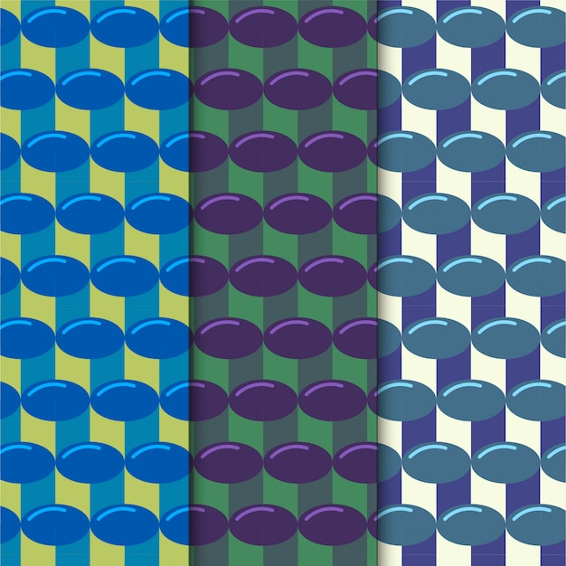 Vetor conjunto de padrão de tubo colorido