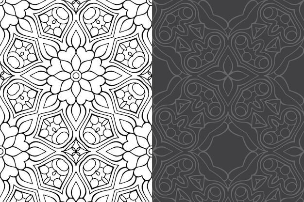 Conjunto de padrão sem emenda de luxo ornamental mandala design.