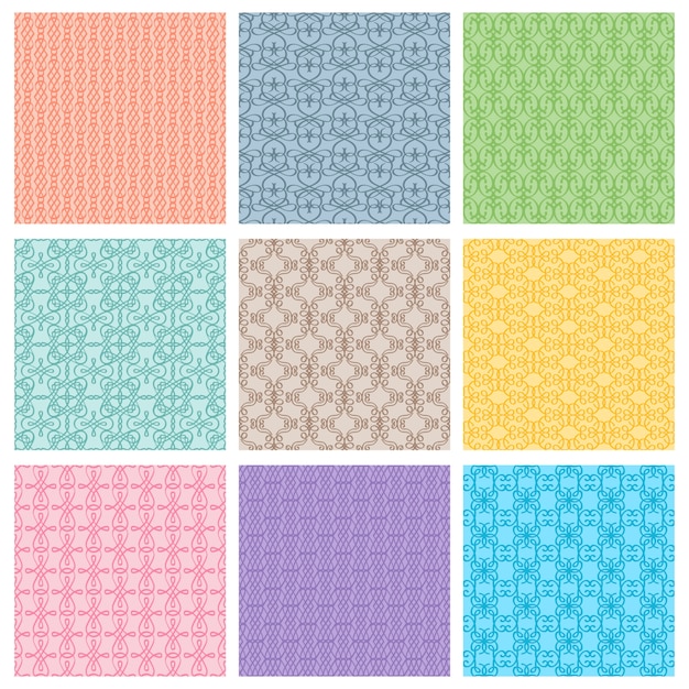 Conjunto de padrões de cores diferentes