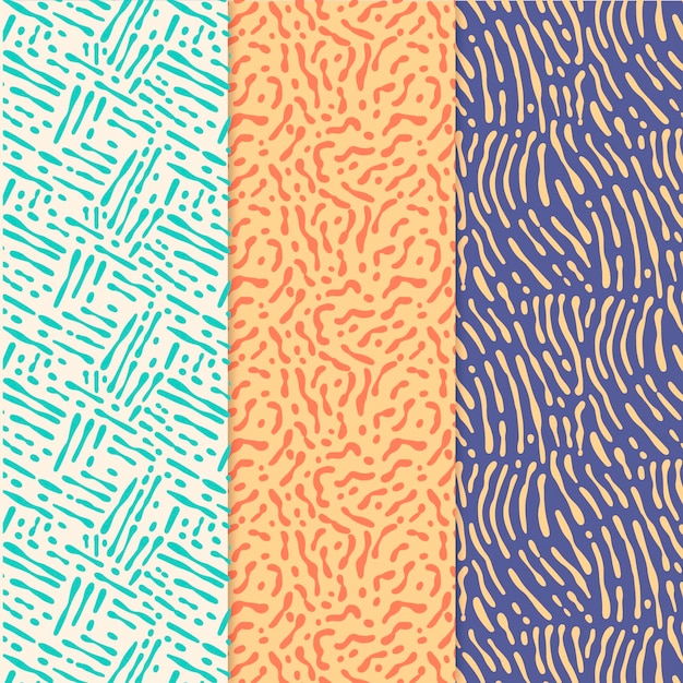 Conjunto de padrões de linhas arredondadas de cores diferentes
