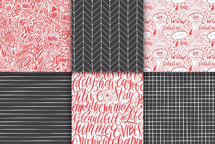 Vetor conjunto de padrões geométricos simples e minimalistas abstratos desenhados à mão