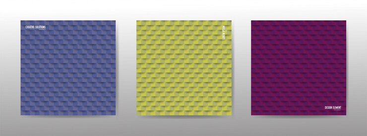 Vetor conjunto de padrões sem emenda geométricos coloridos. textura com extrusão de volume.