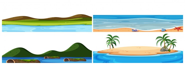 Vetor conjunto de paisagem natural