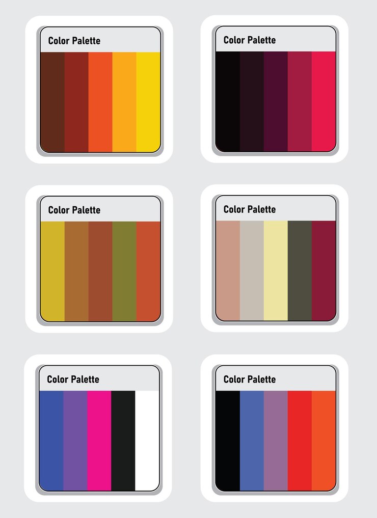 Vetor conjunto de paleta de cores vetoriais