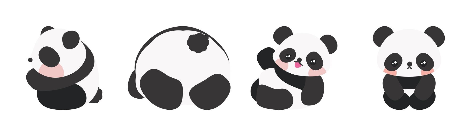 conjunto de coleção panda desenho animado - Stockphoto #28007064