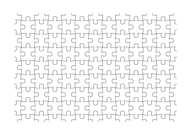 Conjunto de peças de quebra-cabeça. fundo sem emenda de quebra-cabeça. grade moderna com formas separadas. esquema de jogo de pensamento. textura de mosaico com detalhes. telhas de moldura simples. ilustração vetorial.