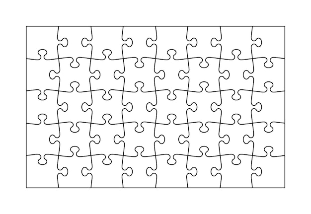 Peças de quebra-cabeça com 35 peças grade de contorno de quebra-cabeça jogo  de raciocínio layout de mosaico simples com formas separadas