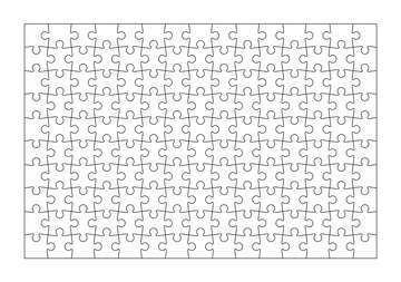 Grade De Quebra- Cabeça . Esquema Do Quebra-cabeça De 100 Peças