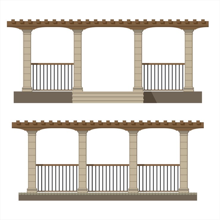 Vetor conjunto de pérgola de vetor