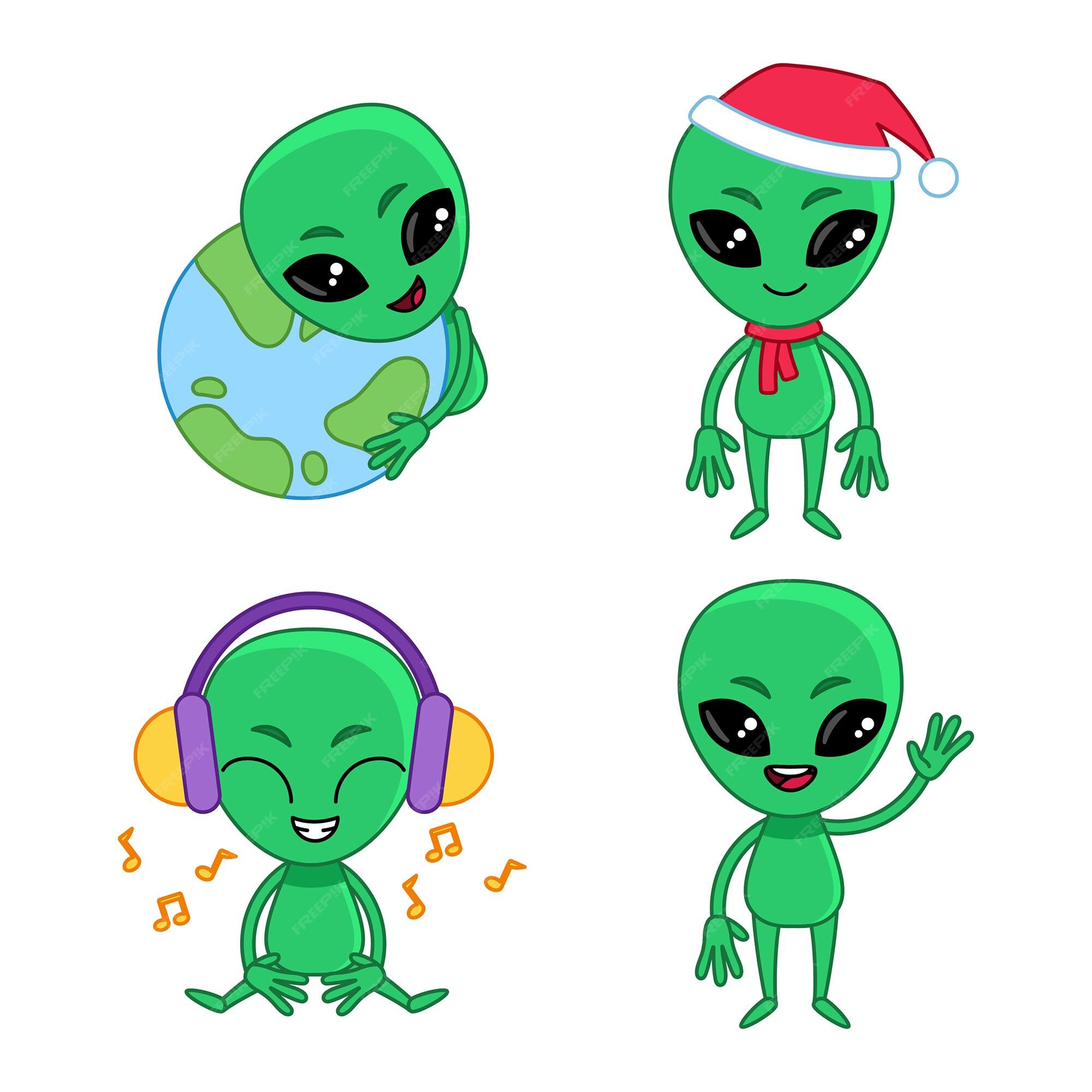 Desenho animado de música alienígena fofa tocando DJ, Gráficos - Envato  Elements