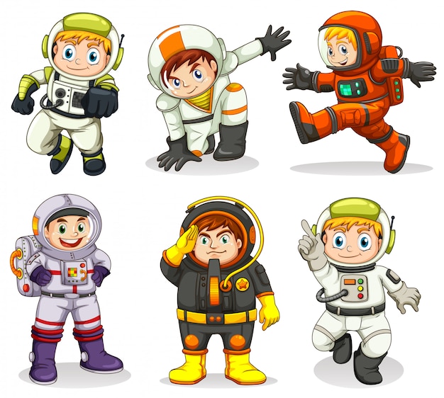 Conjunto de personagem de astronauta