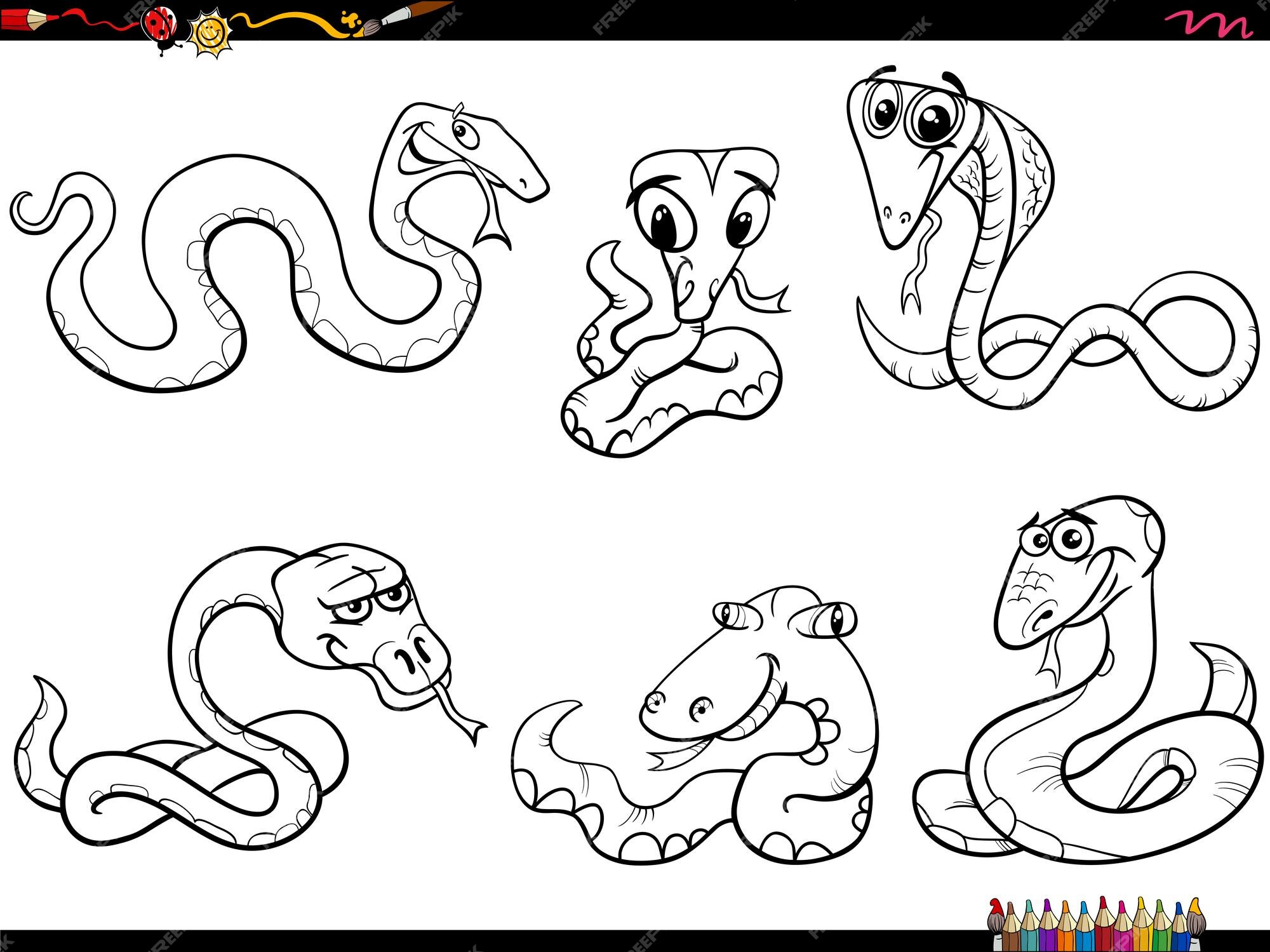 Desenhos de Cobras para Imprimir e Colorir