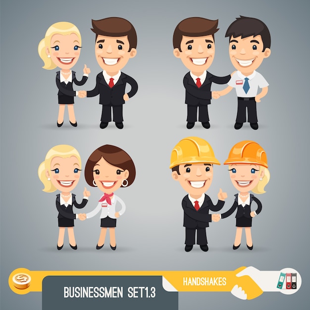 Conjunto de personagens de desenhos animados de empresário