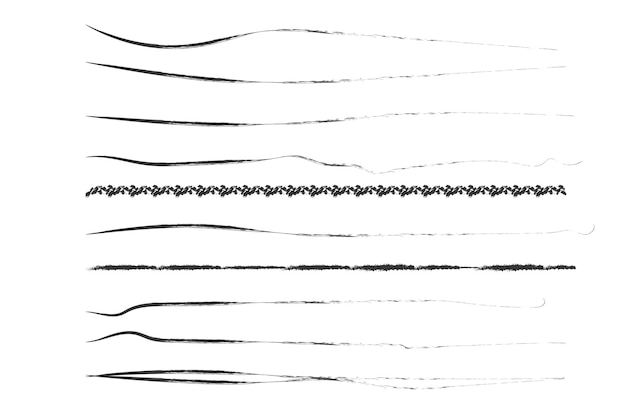 Vetor conjunto de pincéis artísticos doodles pincéis de tinta conjunto de pincéis grunge vetoriais coleção de traços