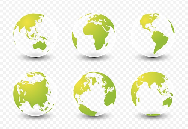 Conjunto de planeta terra Conjunto de globo terrestre