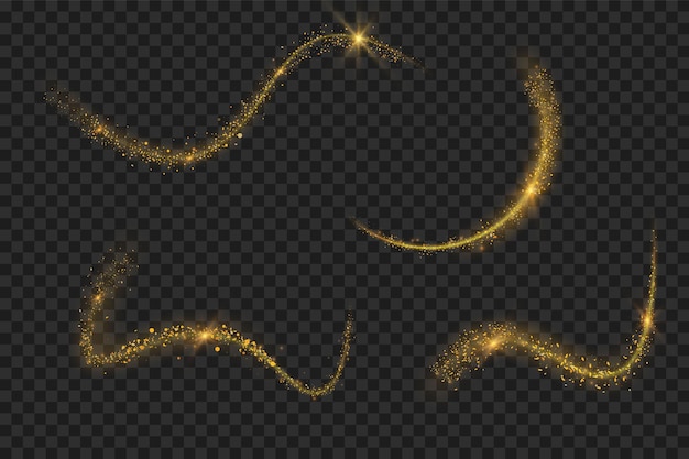 Vetor conjunto de png de pó de ouro claro fundo de efeito de luzes de luz bokeh fundo de poeira brilhante de natal confete de bokeh de luz brilhante de natal e sobreposição de textura de glitter para o seu design