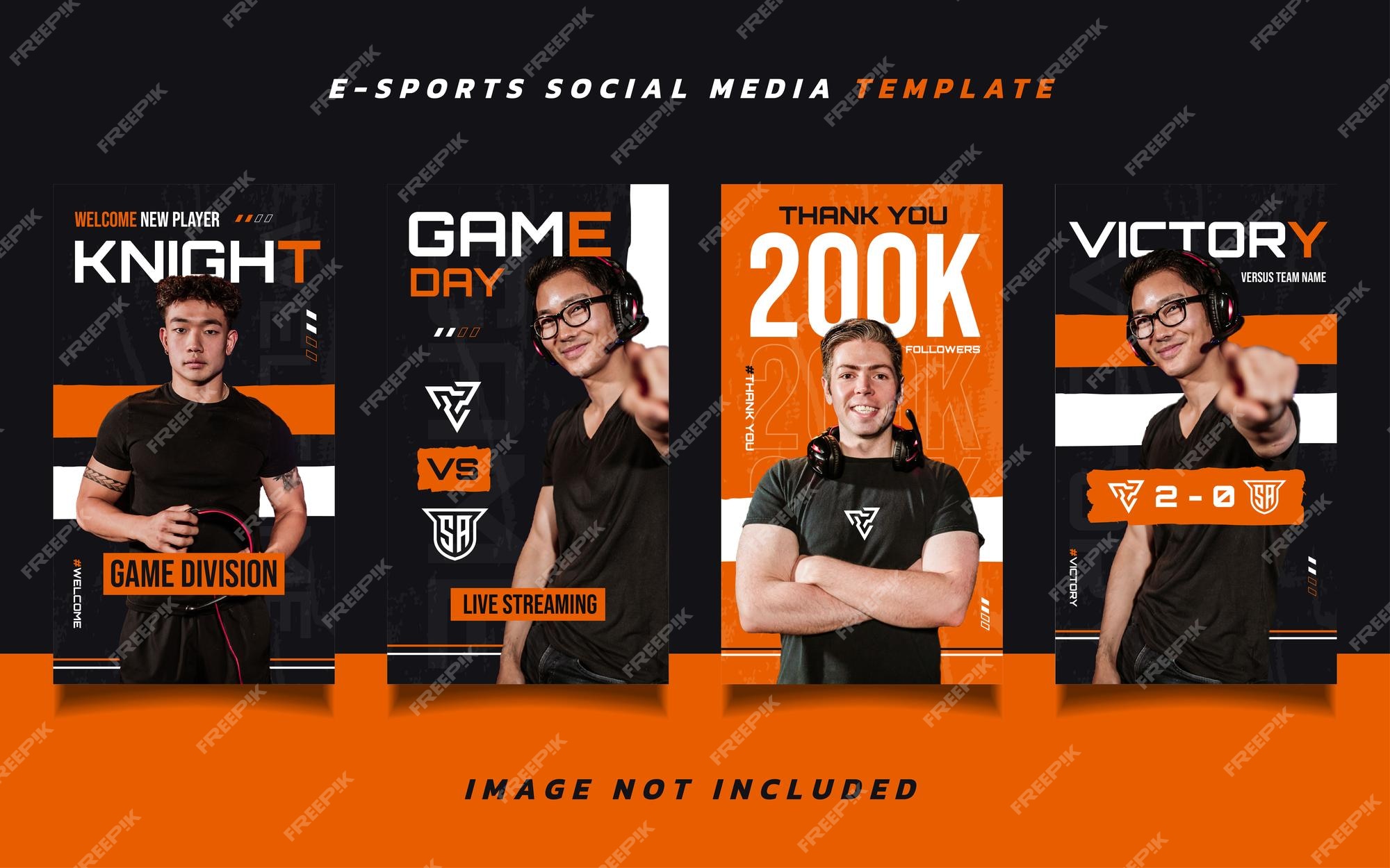 Conjunto de post de mídia social de jogos de esports ou modelo de design de  história