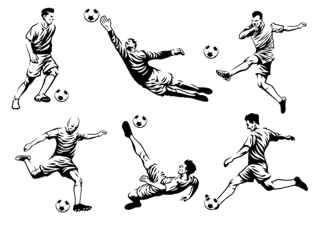 Futebol futebol esporte jogo desenhos animados em preto e branco imagem  vetorial de jemastock© 300394192