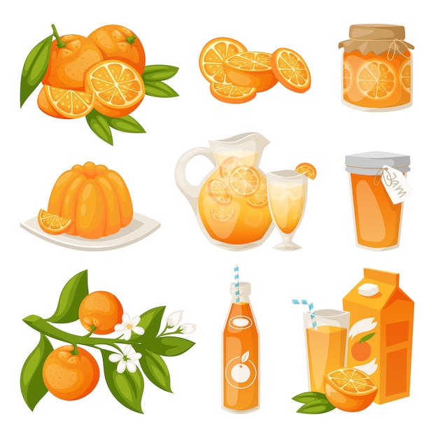 Conjunto de produtos laranja.