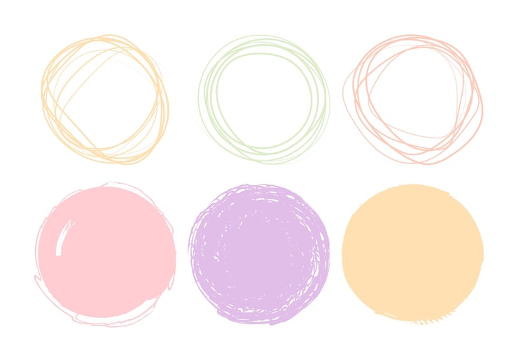 Conjunto de quadro de esboço de círculo desenhado à mão em fundo branco Elementos para design conceitual Estilo Doodle