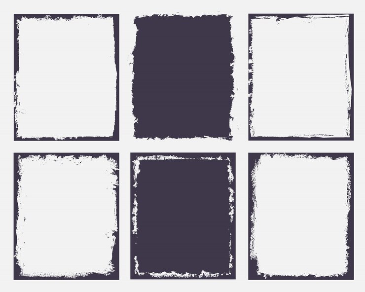 Vetor conjunto de quadros de grunge