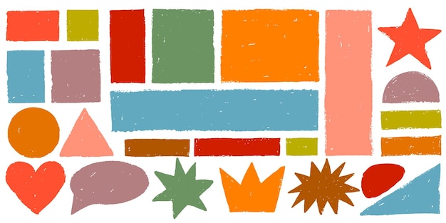 Conjunto de quadros de papel rasgados coloridos