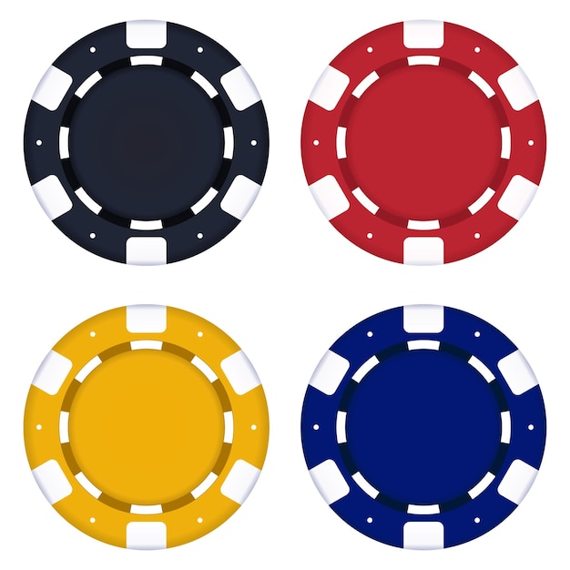 Conjunto de quatro fichas de pôquer