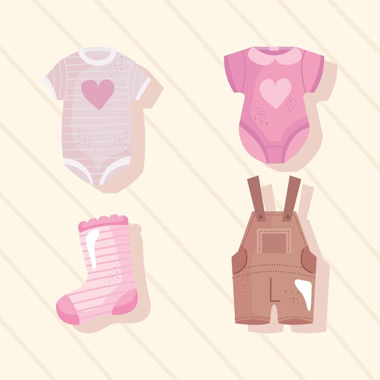 Vetor conjunto de quatro ícones de chá de bebê e ilustração vetorial design