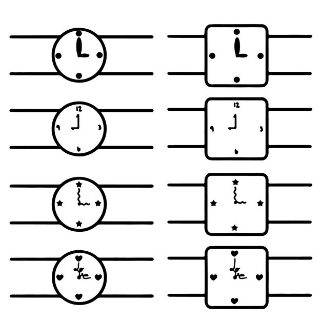 Vetor conjunto de relógios